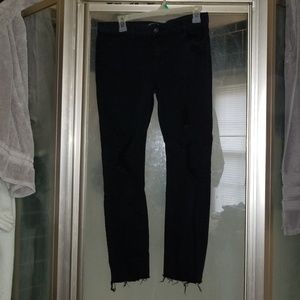 Black distressed jeans